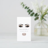 Makeup Artist Eye Lashes Glitzer Eyebrow Lippchen Visitenkarte (Stehend Vorderseite)