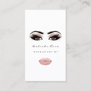 Makeup Artist Eye Lashes Rose Eyebrow Blush Lippen Visitenkarte