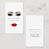 Makeup Artist Eye Lashes Rose Eyebrow Red Lips Visitenkarte (Vorne/Hinten)