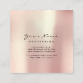 Makeup Artist Eyebrow Eye Lash Champaigne Platz Quadratische Visitenkarte (Rückseite)