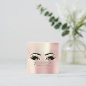 Makeup Artist Eyebrow Eye Lash Champaigne Platz Quadratische Visitenkarte (Stehend Vorderseite)