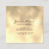 Makeup Artist Eyebrow Eye Lash Glitzer Gold Waxing Quadratische Visitenkarte (Rückseite)