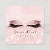 Makeup Artist Eyebrow Eye Lash Glitzer Pink Powder Quadratische Visitenkarte (Vorderseite)
