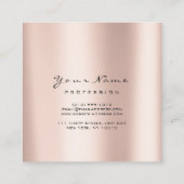 Makeup Artist Eyebrow Eye Lash Glitzer Pink Rose Quadratische Visitenkarte (Rückseite)