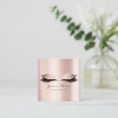 Makeup Artist Eyebrow Eye Lash Glitzer Pink Rose Quadratische Visitenkarte (Stehend Vorderseite)