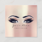 Makeup Artist Eyebrow Eye Lash Pink Rose Square Quadratische Visitenkarte (Vorderseite)
