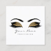 Makeup Artist Eyebrow Eye Lash White Glitzer Wax Quadratische Visitenkarte (Vorderseite)