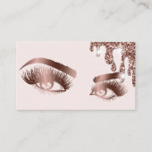 Makeup Artist Eyebrow Eye Lashes Rose Gold QR Code Visitenkarte (Vorderseite)