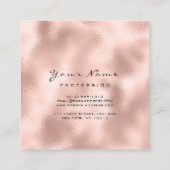 Makeup Artist Eyebrow Eye Lashes Rose Gold Square Quadratische Visitenkarte (Rückseite)