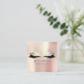 Makeup Artist Eyebrow Eye Lashes Rose Ivory Square Quadratische Visitenkarte (Stehend Vorderseite)
