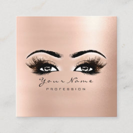 Makeup Artist Eyebrow Eye Lashes Rose Pink Square Quadratische Visitenkarte