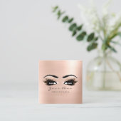 Makeup Artist Eyebrow Eye Lashes Rose Pink Square Quadratische Visitenkarte (Stehend Vorderseite)
