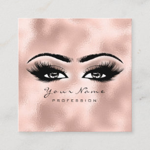 Makeup Artist Eyebrow Eye Lashes Rose Quadratische Visitenkarte
