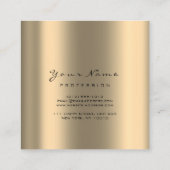 Makeup Artist Eyebrow Eye Lashes Sepia Gold Square Quadratische Visitenkarte (Rückseite)