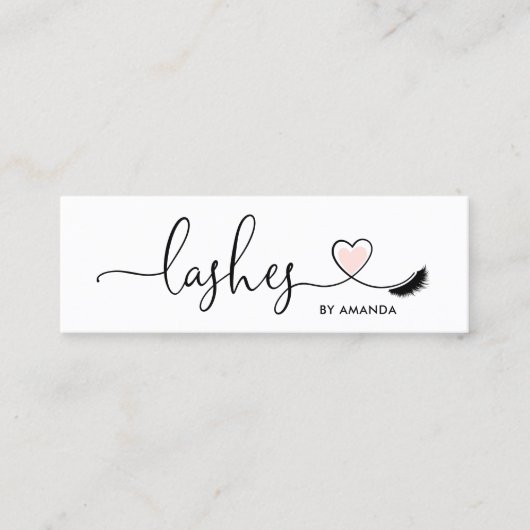 Makeup Artist Eyebrow Eyes Lashes Herz Mini Visitenkarte (Vorderseite)