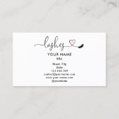 Makeup Artist Eyebrow Eyes Lashes Herz Visitenkarte (Rückseite)