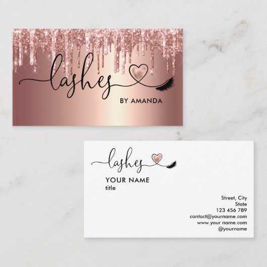 Makeup Artist Eyebrow Eyes Lashes Herz Visitenkarte (Vorne/Hinten)
