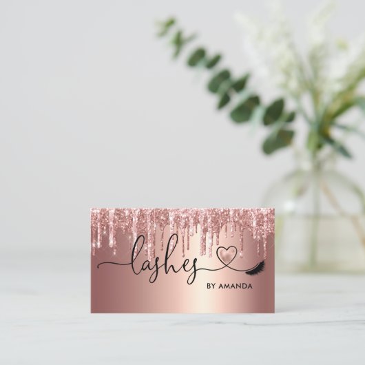 Makeup Artist Eyebrow Eyes Lashes Herz Visitenkarte (Stehend Vorderseite)