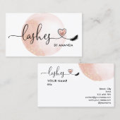 Makeup Artist Eyebrow Eyes Lashes Herz Visitenkarte (Vorne/Hinten)