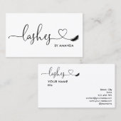 Makeup Artist Eyebrow Eyes Lashes Herz Visitenkarte (Vorne/Hinten)