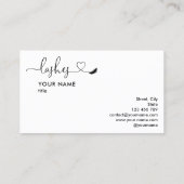 Makeup Artist Eyebrow Eyes Lashes Herz Visitenkarte (Rückseite)