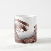 Makeup Artist Eyebrow Eyes Lashes Rose Gold Busine Kaffeetasse (Mittel)