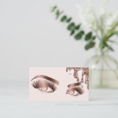 Makeup Artist Eyebrow Eyes Lashes Rose Gold Busine Visitenkarte (Stehend Vorderseite)