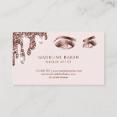 Makeup Artist Eyebrow Eyes Lashes Rose Gold Busine Visitenkarte (Rückseite)