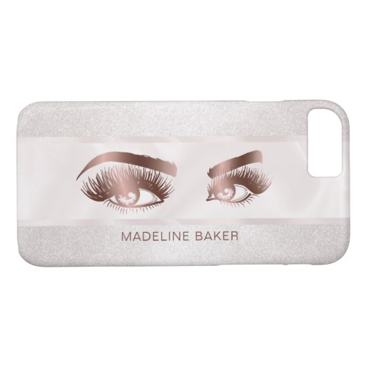 Makeup Artist Eyebrow Eyes Lashes Rose Gold Case-Mate iPhone Hülle (Rückseite (Horizontal))