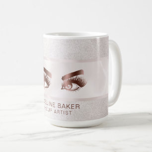 Makeup Artist Eyebrow Eyes Lashes Rose Gold Kaffeetasse