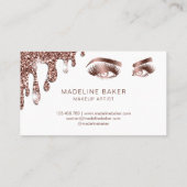 Makeup Artist Eyebrow Eyes Lashes Rose Gold Marmor Visitenkarte (Rückseite)