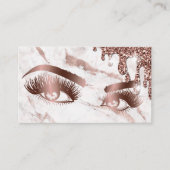 Makeup Artist Eyebrow Eyes Lashes Rose Gold Marmor Visitenkarte (Vorderseite)