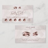 Makeup Artist Eyebrow Eyes Lashes Rose Gold Treuekarte (Vorne/Hinten)