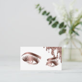 Makeup Artist Eyebrow Eyes Lashes Rose Gold Visitenkarte (Stehend Vorderseite)