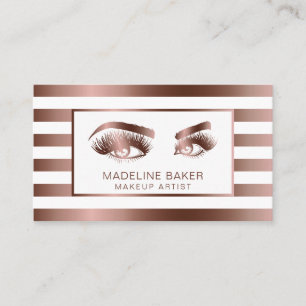 Makeup Artist Eyebrow Eyes Lashes Rose Gold Visitenkarte