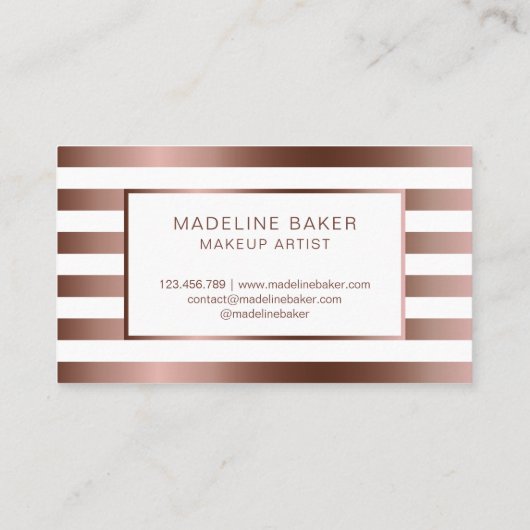 Makeup Artist Eyebrow Eyes Lashes Rose Gold Visitenkarte (Rückseite)