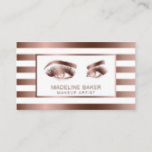 Makeup Artist Eyebrow Eyes Lashes Rose Gold Visitenkarte (Vorderseite)