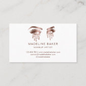 Makeup Artist Eyebrow Eyes Lashes Rose Gold Visitenkarte (Rückseite)