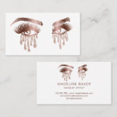 Makeup Artist Eyebrow Eyes Lashes Rose Gold Visitenkarte (Vorne/Hinten)