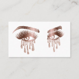 Makeup Artist Eyebrow Eyes Lashes Rose Gold Visitenkarte