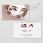 Makeup Artist Eyebrow Eyes Lashes Rose Gold Visitenkarte (Vorne/Hinten)