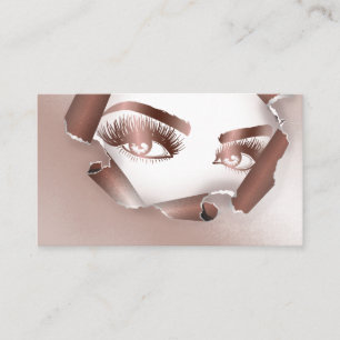 Makeup Artist Eyebrow Eyes Lashes Rose Gold Visitenkarte
