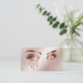 Makeup Artist Eyebrow Eyes Lashes Rose Gold Visitenkarte (Stehend Vorderseite)
