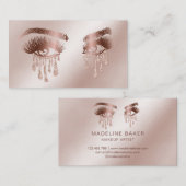 Makeup Artist Eyebrow Eyes Lashes Rose Gold Visitenkarte (Vorne/Hinten)