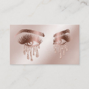 Makeup Artist Eyebrow Eyes Lashes Rose Gold Visitenkarte