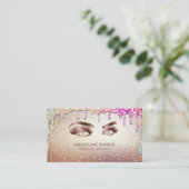 Makeup Artist Eyebrow Eyes Lashes Rose Gold Visitenkarte (Stehend Vorderseite)