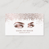 Makeup Artist Eyebrow Eyes Lashes Rose Gold Visitenkarte (Vorderseite)
