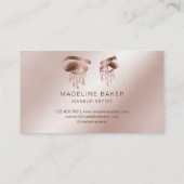 Makeup Artist Eyebrow Eyes Lashes Rose Gold Visitenkarte (Rückseite)
