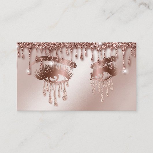 Makeup Artist Eyebrow Eyes Lashes Rose Gold Visitenkarte (Vorderseite)