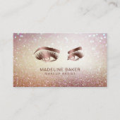 Makeup Artist Eyebrow Eyes Lashes Rose Gold Visitenkarte (Vorderseite)